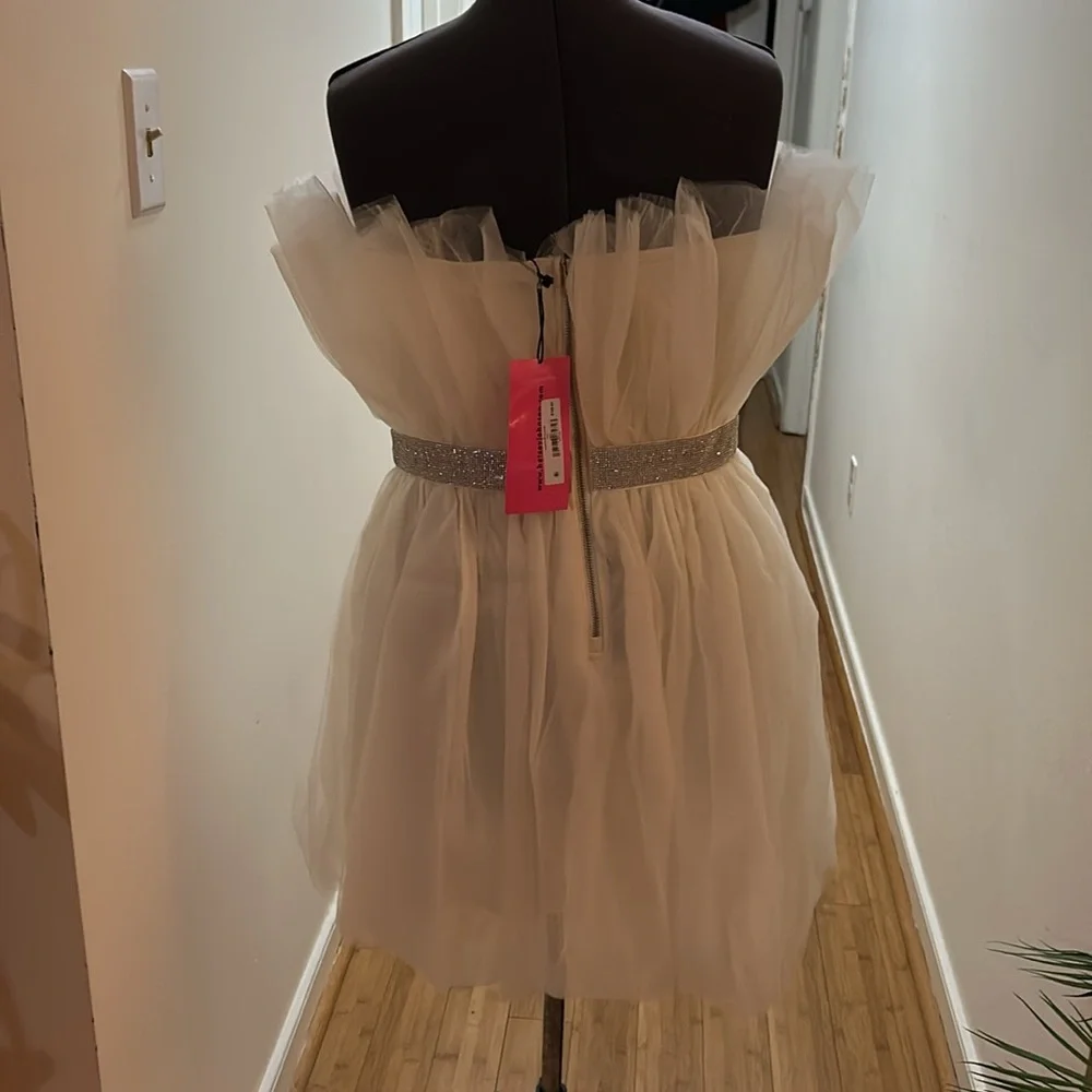 Betsey Johnson tulle dress, rhinestone waist. Flawless zipper, never worn, NWT - Picture 2 of 5